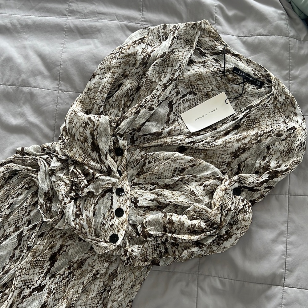 Zara snake print midi dress